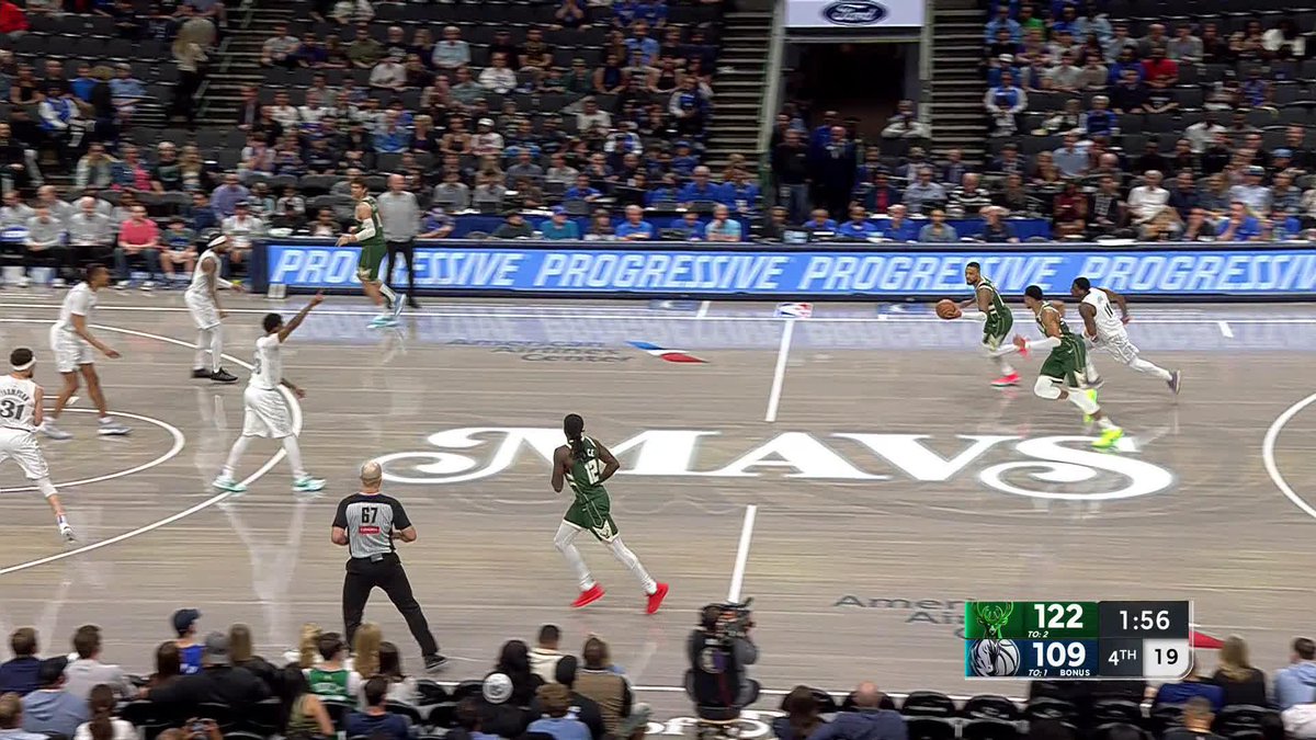 Giannis even surprised himself on this and-one 😂