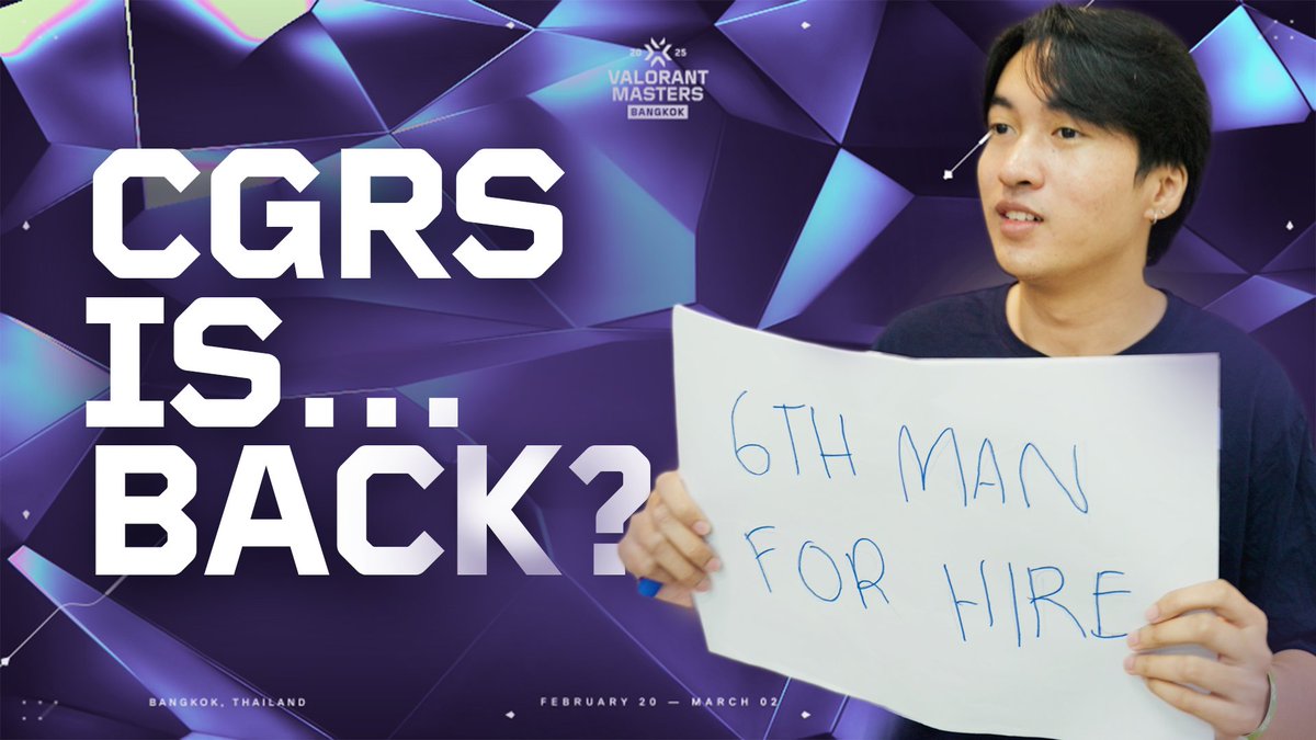 CGRS, the hero of Thailand, returns to the Masters stage! … We think. We’re not sure if he has a team. He might have asked some people. Or not. How does he get back on the Masters Bangkok stage? #VCTPacific