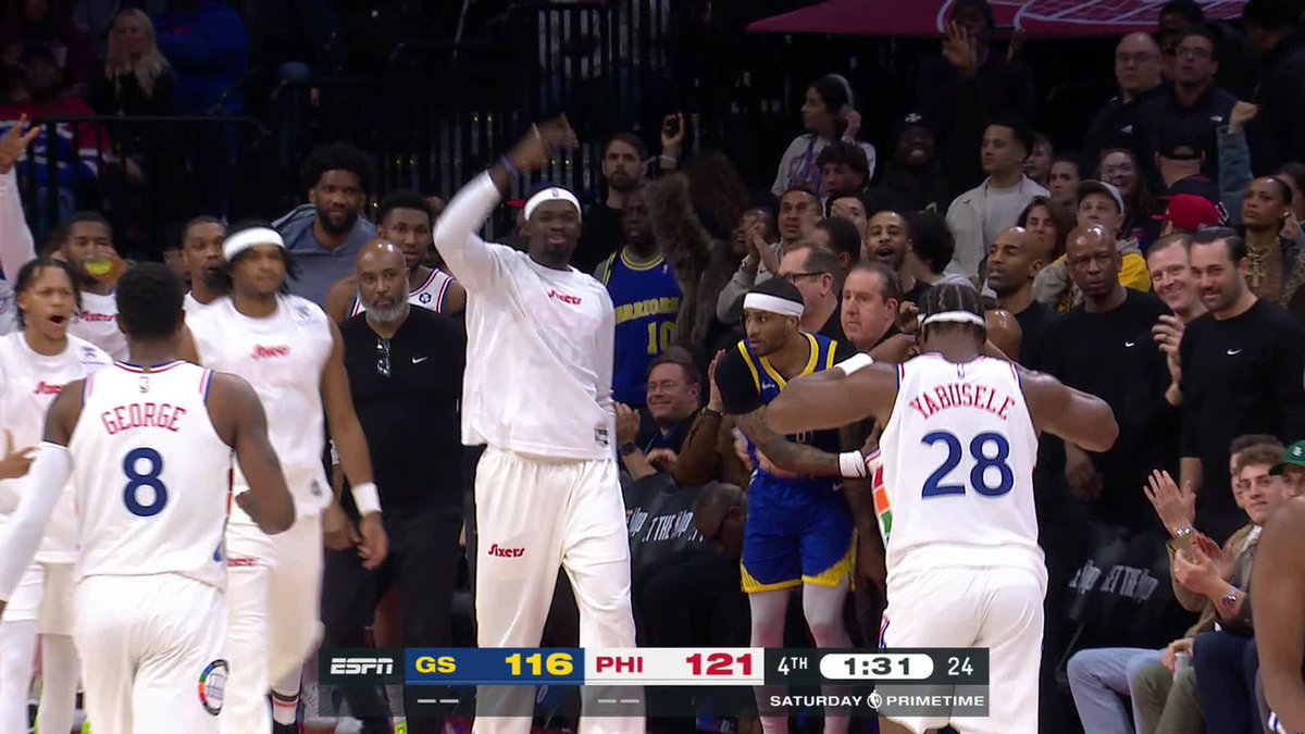 Yabusele knocks down the HUGE three and Allen Iverson is loving it 😤