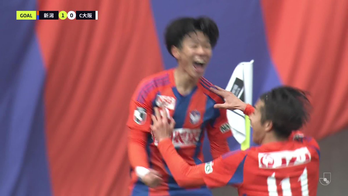 🎦 ゴール動画 🏆 明治安田Ｊ１リーグ 第4節 🆚 新潟vsＣ大阪 🔢 1-0 ⌚️ 17分 ⚽️ 矢村 健（新潟) #Ｊリーグ