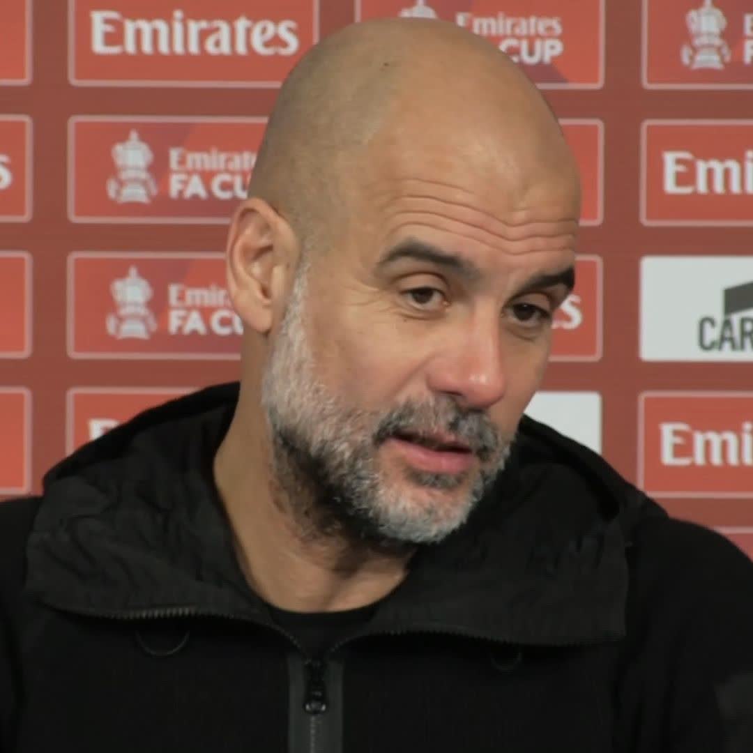 "It's important, we are one game away from Wembley again" 🏆 Pep Guardiola on Man City's 3-1 win over Plymouth, which sent his side into the last eight of the FA Cup 🔵