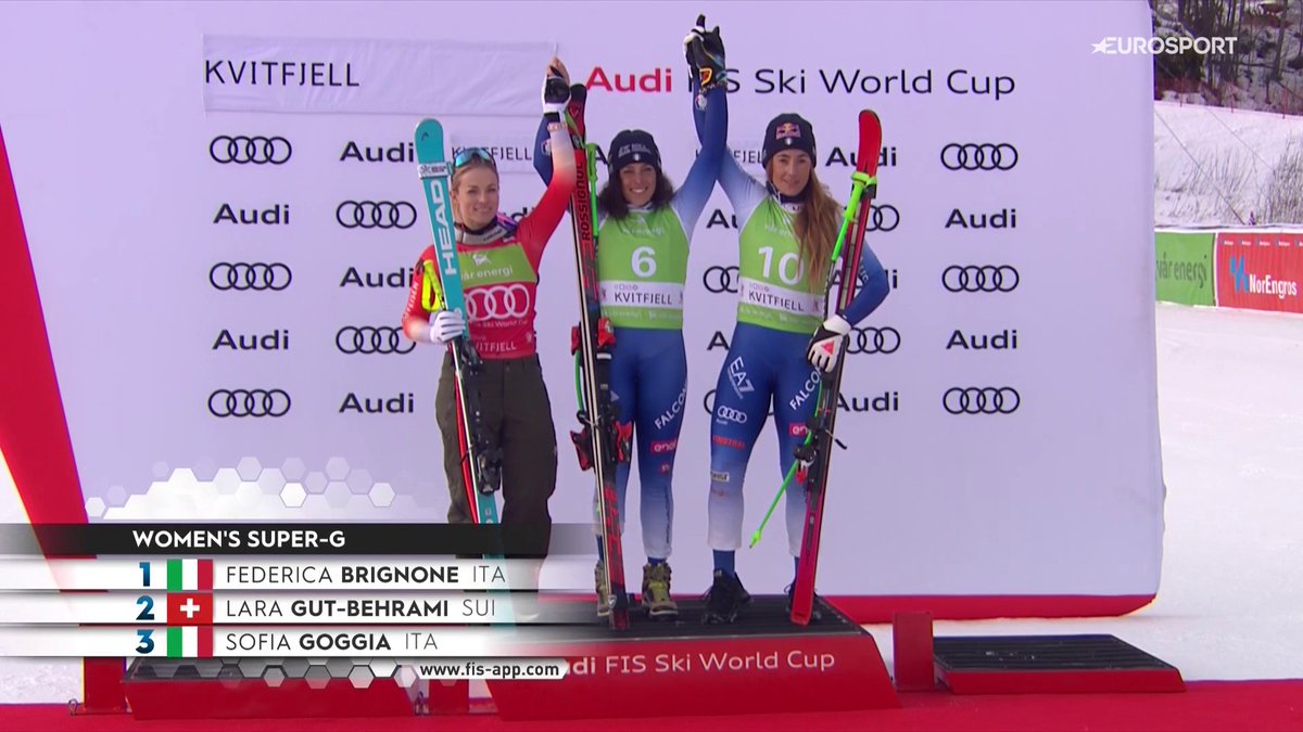 FEDE E SOFIA SUL PODIO 😍🥇🥉⛷️🇮🇹 #EurosportSCI #FISAlpine #SciAlpino #AlpineSkiing #Brignone #Goggia