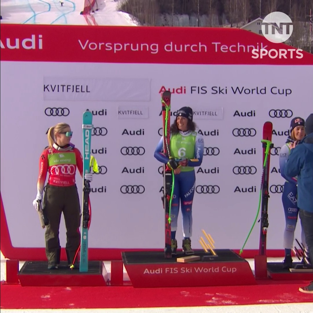 Federica Brignone dropped her trophy while celebrating her win in Kvitfjell Super G 😅🏆