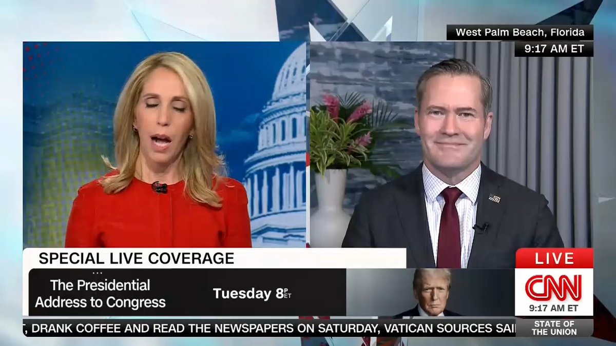 National Security Adviser @MikeWaltz47 says it’s “absolutely false” that the Trump-Zelensky blowup was “some type of ambush,” telling Dana Bash, “It was not clear… whether he shared our goal of ending this war.”
