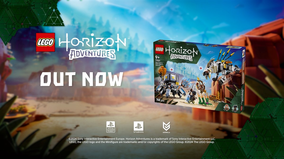 It's finally here! The Aloy &amp; Varl vs. Shell-Walker &amp; Sawtooth set is available NOW! Happy building 🏹 #LEGOHorizonAdventuresis LEGO