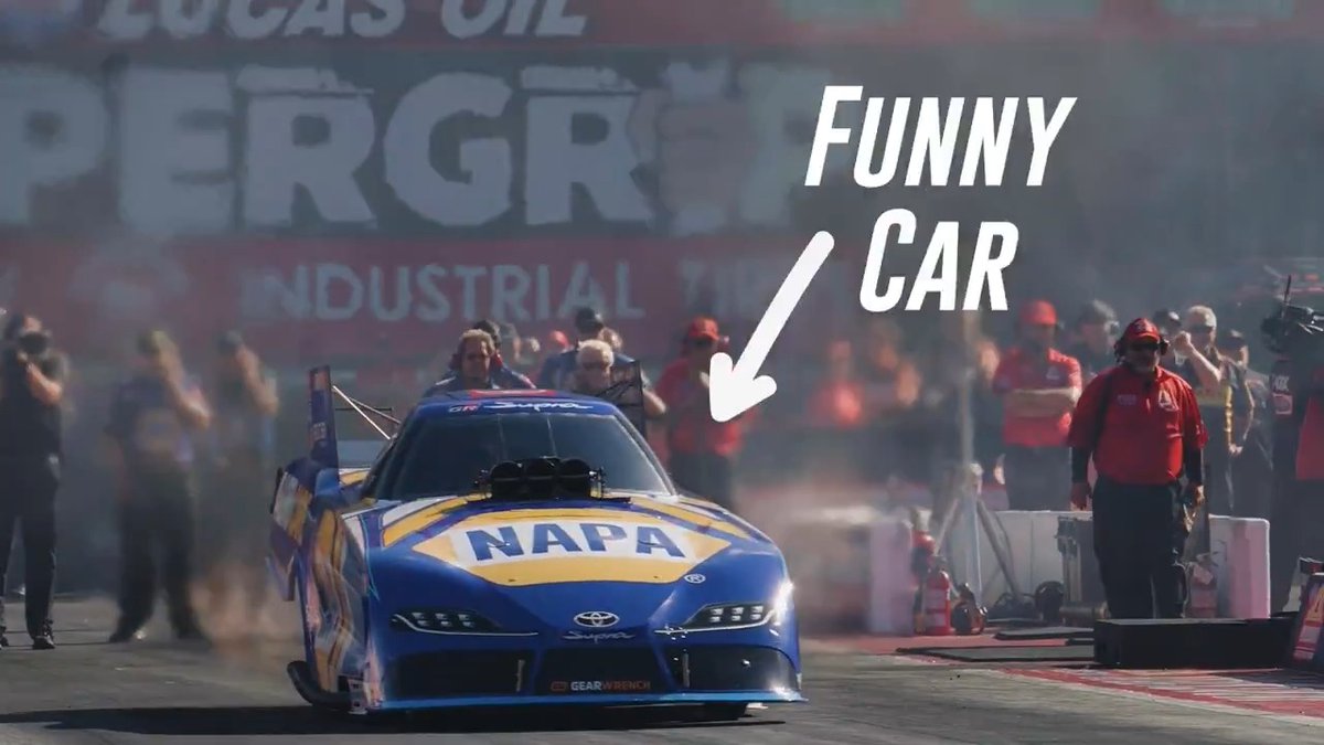 This is a nitro Funny Car. They’re awesome. And they’re FAST. Like really, really fast. 😈 #NHRASpeedCheck