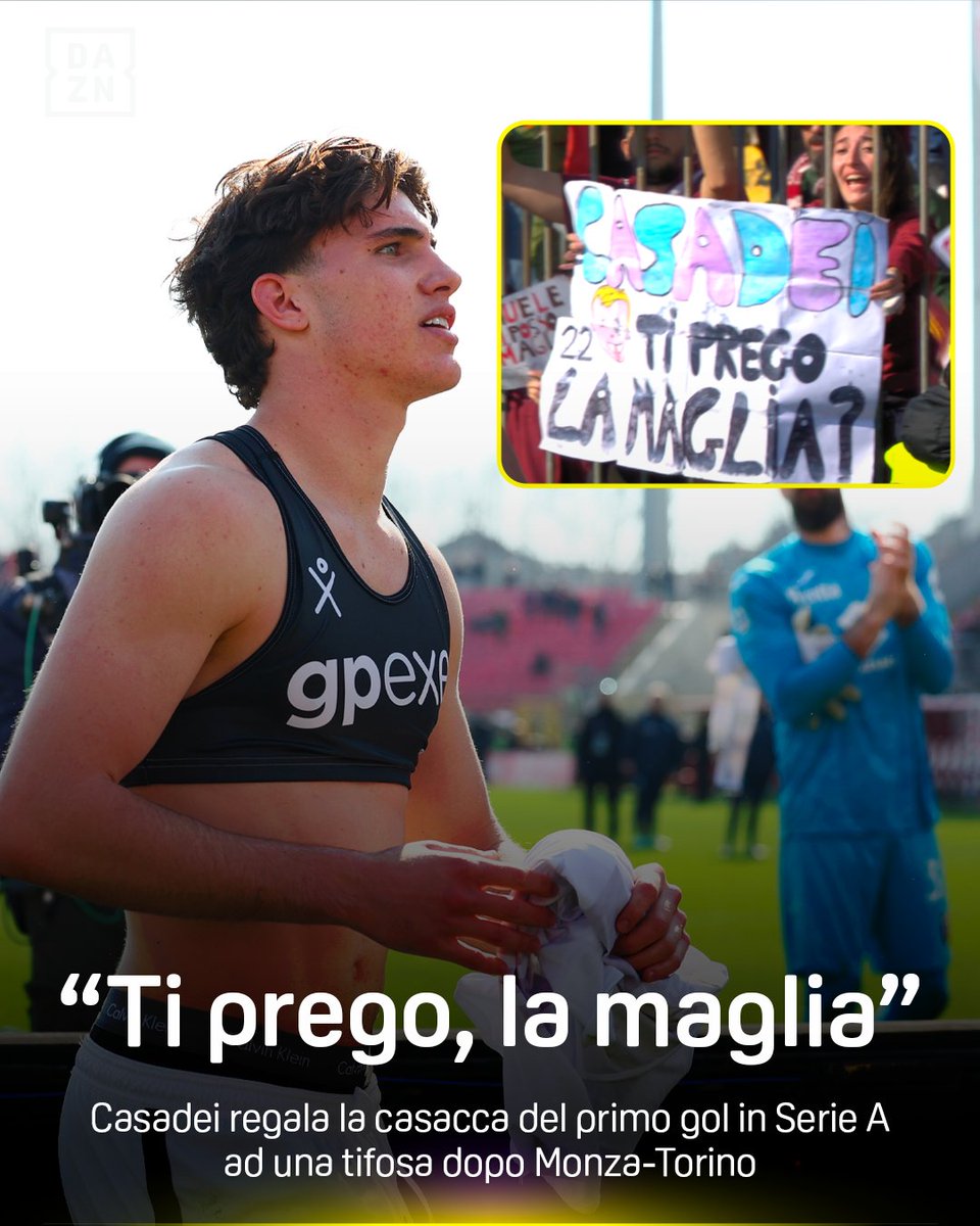 𝐂𝐀𝐒𝐀𝐃𝐄𝐈 cuore d’oro 💘 Regala la maglia ad una tifosa del Torino 👕🎁 #Casadei #MonzaTorino #SerieAEnilive #DAZN