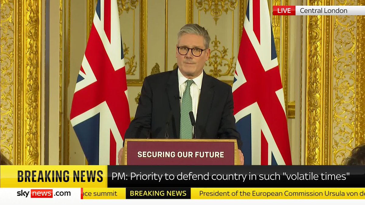 Sir Keir Starmer has announced a new deal which allows Ukraine to use £1.6bn of UK export finance to buy 5,000 more air defence missiles. Latest: 📺 Sky 501, Virgin 602, Freeview 233 and YouTube