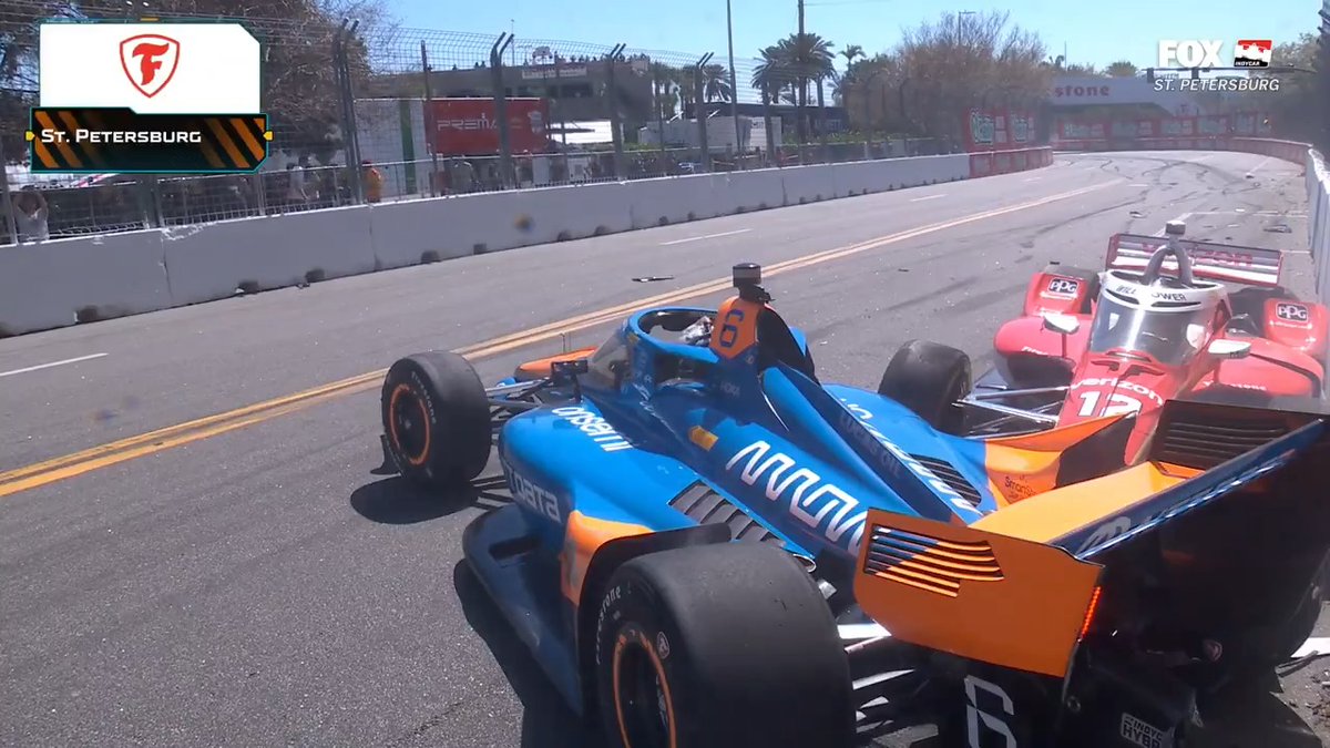 We are underway in St. Petersburg and there's already trouble! 👀 NTT INDYCAR SERIES | #INDYCAR
