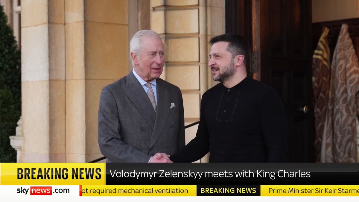 Ukrainian President Volodymyr Zelenskyy has just met the King at the Sandringham Estate in Norfolk. Sky's Royal Correspondent Laura Bundock has the latest. Read more: 📺 Sky 501, Virgin 602, Freeview 233 and YouTube