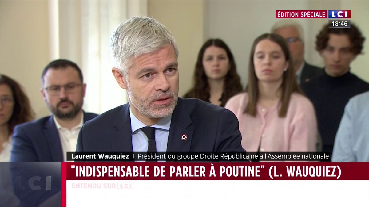 "L'Ukraine ne peut pas être dépecée (...) La paix qui doit être notre objectif en Ukraine ne doit être achetée à n'importe quelles conditions", Laurent Wauquiez qui est favorable "à des troupes de maintien de la paix" ▶️ Darius Rochebin
