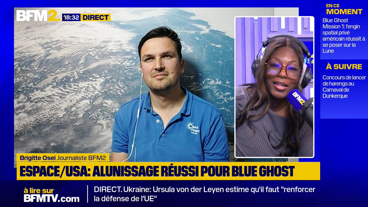 💬 "L'intérêt c'est de préparer le retour des astronautes sur la Lune" souligne Benjamin Peter, de la Cité de l'Espace à Toulouse Un appareil de la société Firefly Aerospace devient le deuxième engin spatial privé de l'histoire à se poser sur la Lune ce dimanche