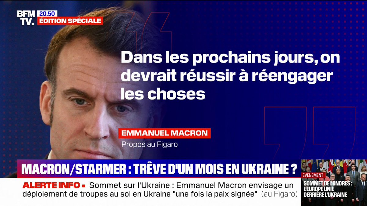 Emmanuel Macron, au sujet de l'Ukraine: "Dans les prochains jours, on devrait réussir à réengager les choses"