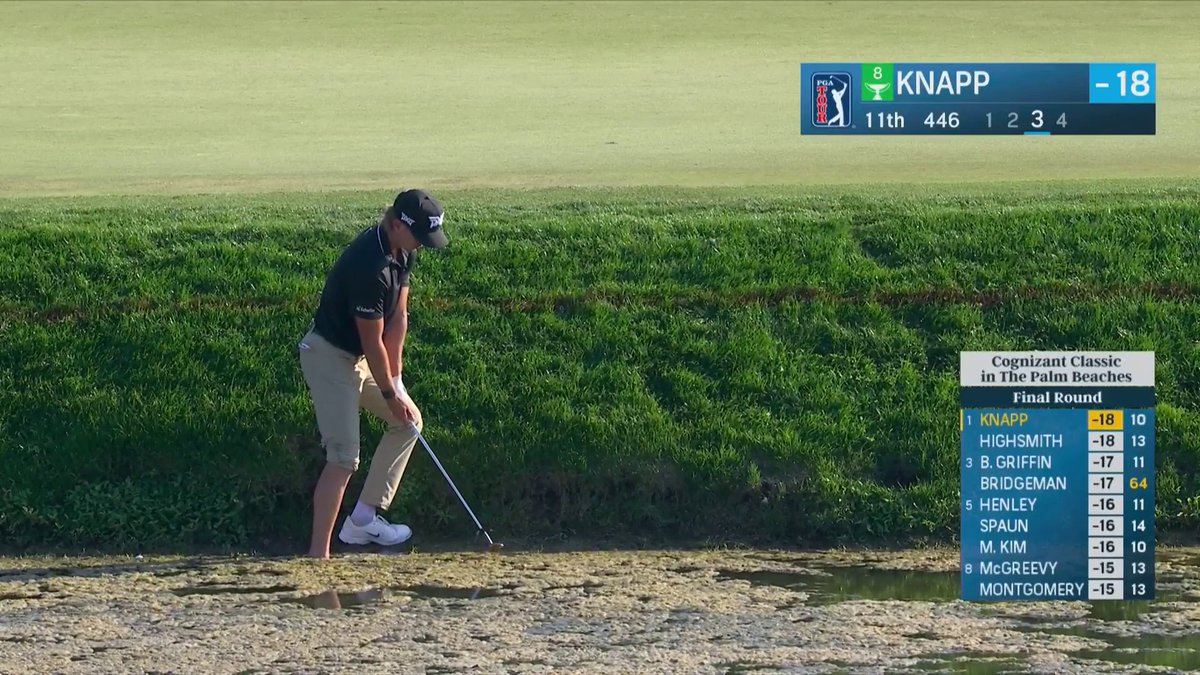 Trouble in the mud for Jake Knapp on 11. 📺 NBC &amp; Peacock | Cognizant Classic in The Palm Beaches