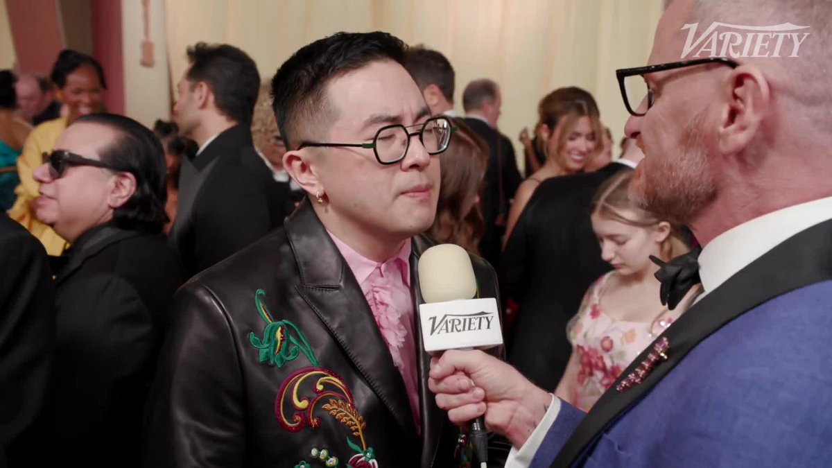 Bowen Yang on how he made it to the #Oscars in L.A. after filming "Saturday Night Live" in New York the night before. "Celsius is one of our great scientific inventions."