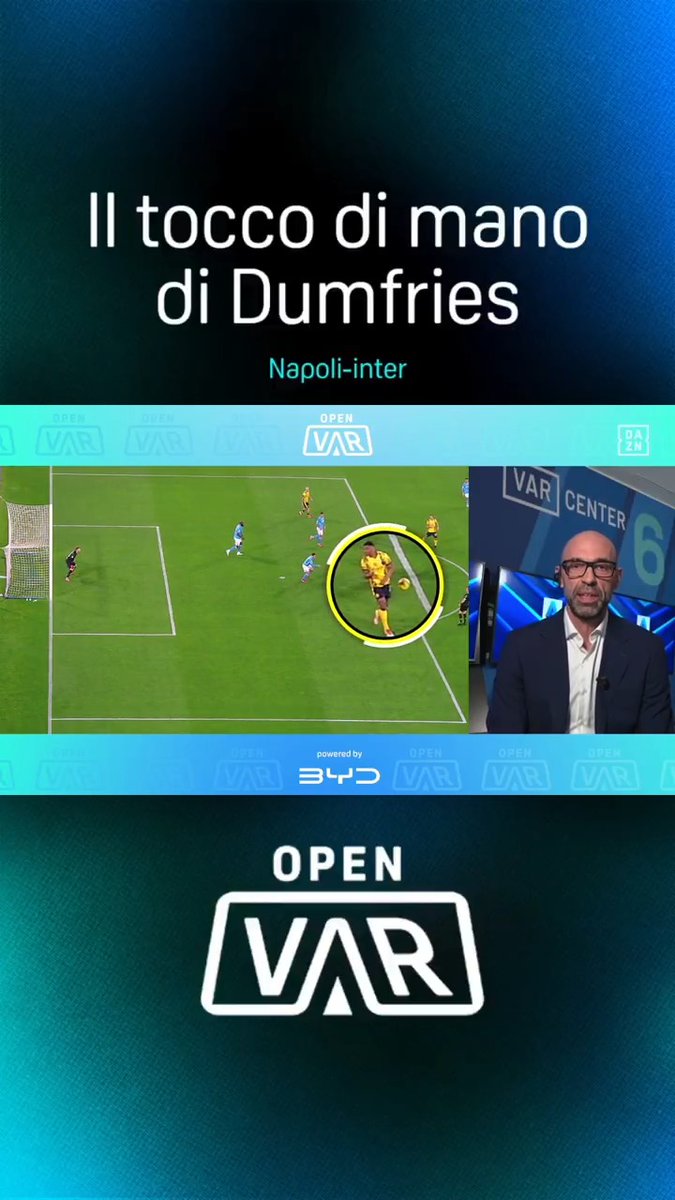 L’analisi sul tocco di mano di #Dumfries in #NapoliInter 🔎 #OpenVar #DAZN