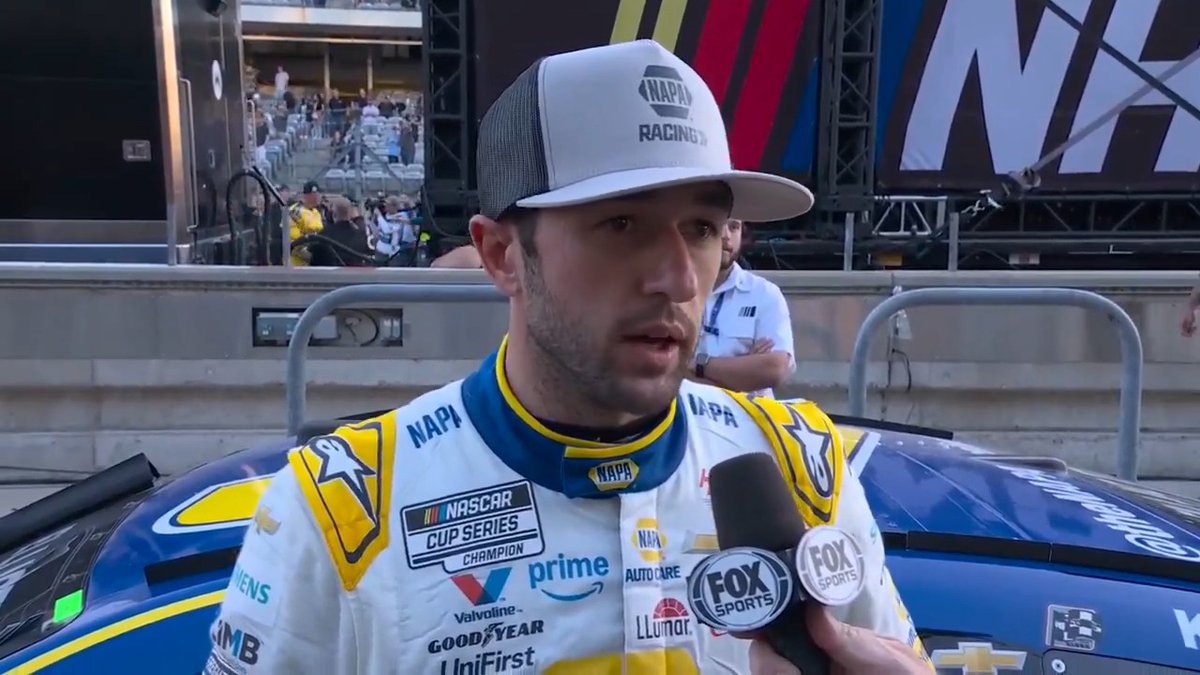 "It's the first lap of the dang race." Chase Elliott talks with Regan Smith after a tough start to the day at COTA.