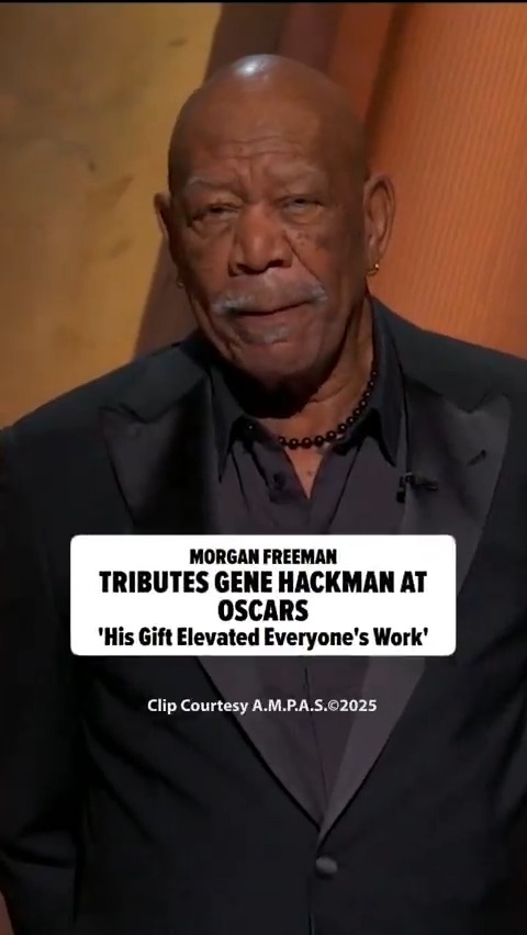 #MorganFreeman paid tribute to #GeneHackman during the #Oscars 💔🕊️ 🎥: Clip Courtesy A.M.P.A.S.©2025