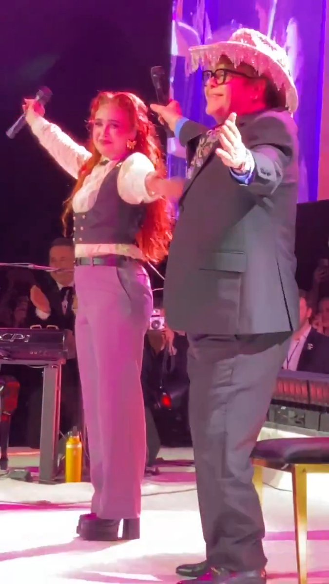 Elton John joins Chappell Roan on the stage to perform 'Pink Pony Club' at his AIDS Foundation #Oscars after party