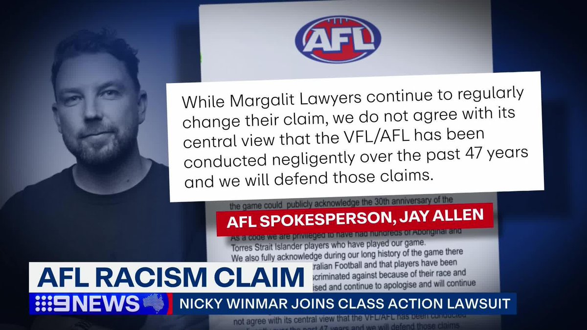 AFL great Nicky Winmar is set to join the racism class action against the AFL, intending to spearhead the case alongside Phil Krakourer and several other former players. Five clubs have also been mentioned today as part of the alleged incidents. Gillian Lantouris Tom Morris #9News