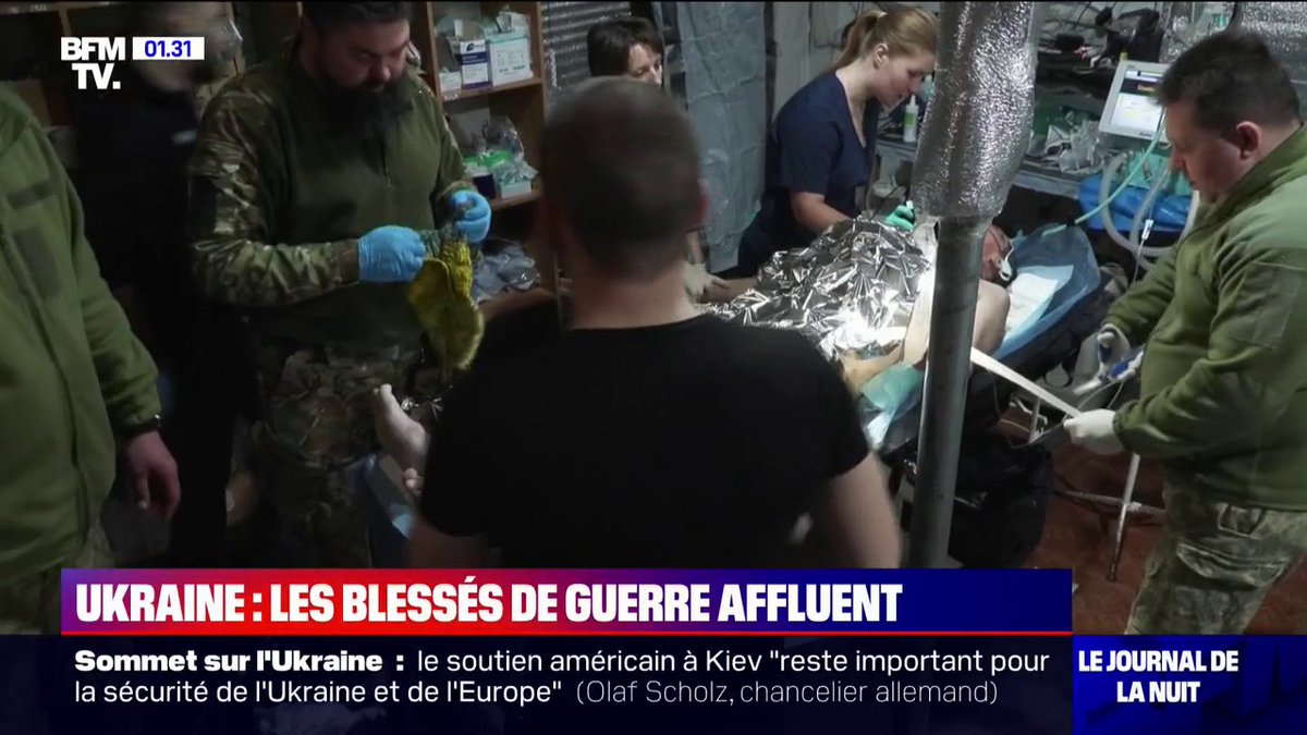 💬 "Ça ne s'arrange pas" ➡ BFMTV dans un hôpital de campagne ukrainien où les victimes du front s'accumulent, rendant leur prise en charge de plus en plus difficile