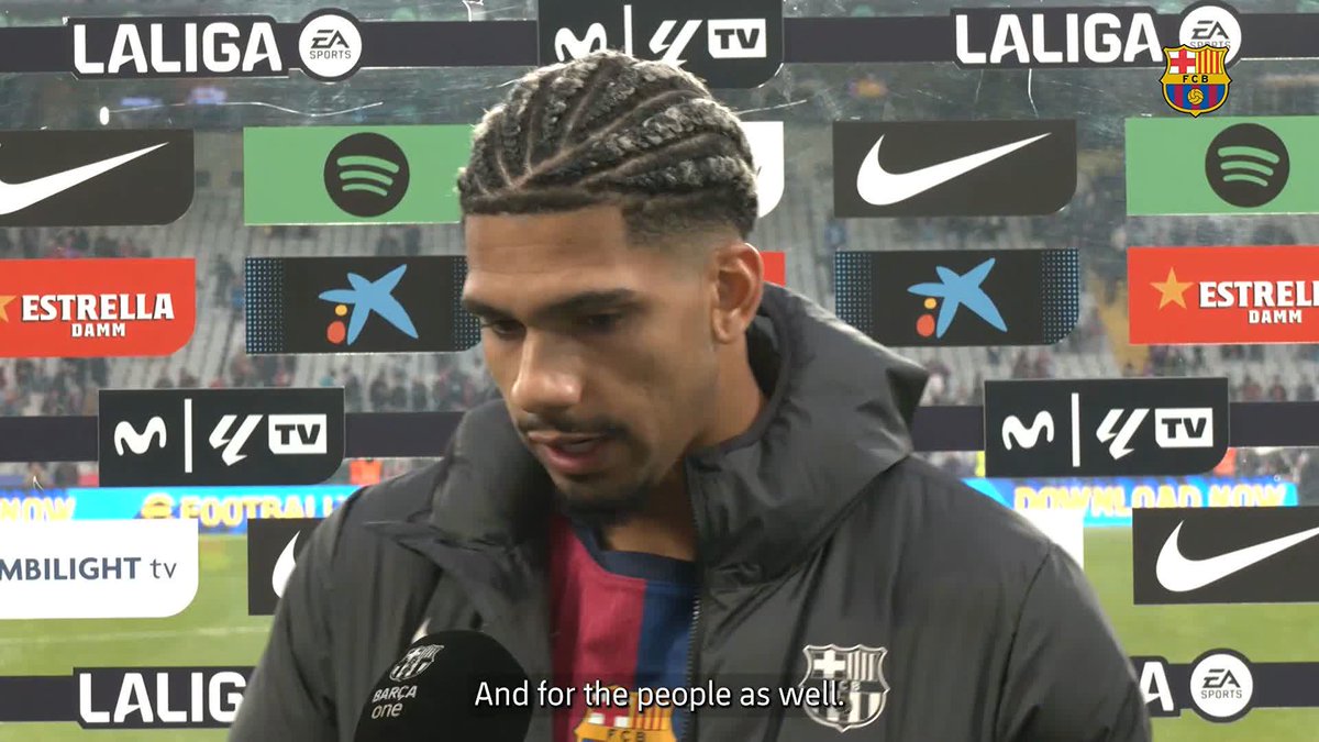 🎙️ RONALD ARAUJO: “We are happy for all the players coming into the game who contributed to the win.” #BarçaRealSociedad
