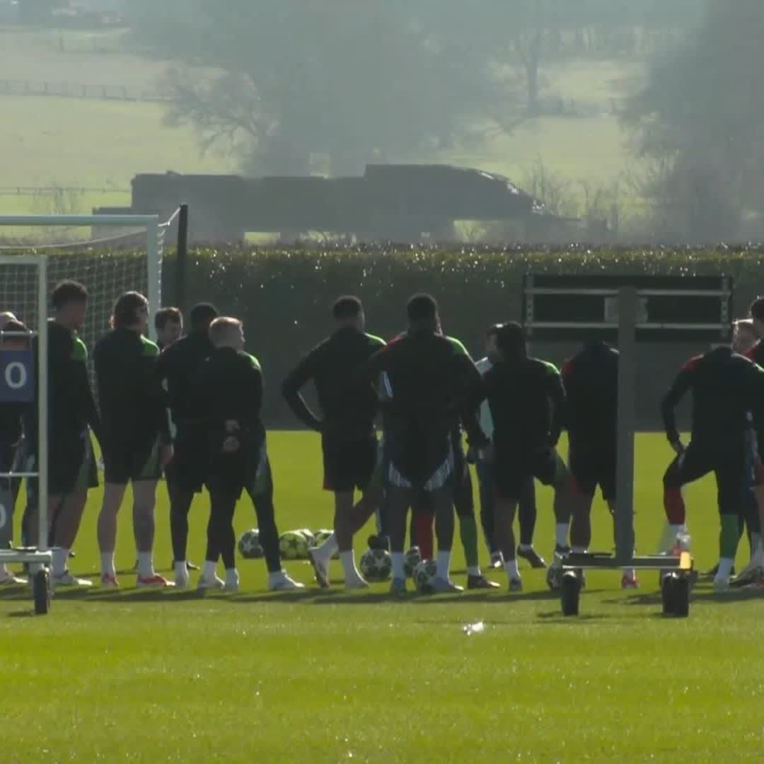 🗣️ "A strong finish to Arsenal's campaign is so important" James Cole reports from Arsenal's training session ahead of their Champions League game with PSV Eindhoven 🔴