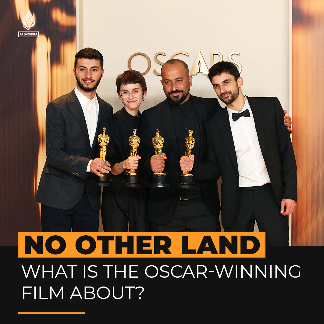 Oscar-winning documentary film 'No Other Land' is a collaboration between Palestinian and Israeli filmmakers and follows Palestinians’ efforts to prevent destruction by occupying Israeli forces ⤵️