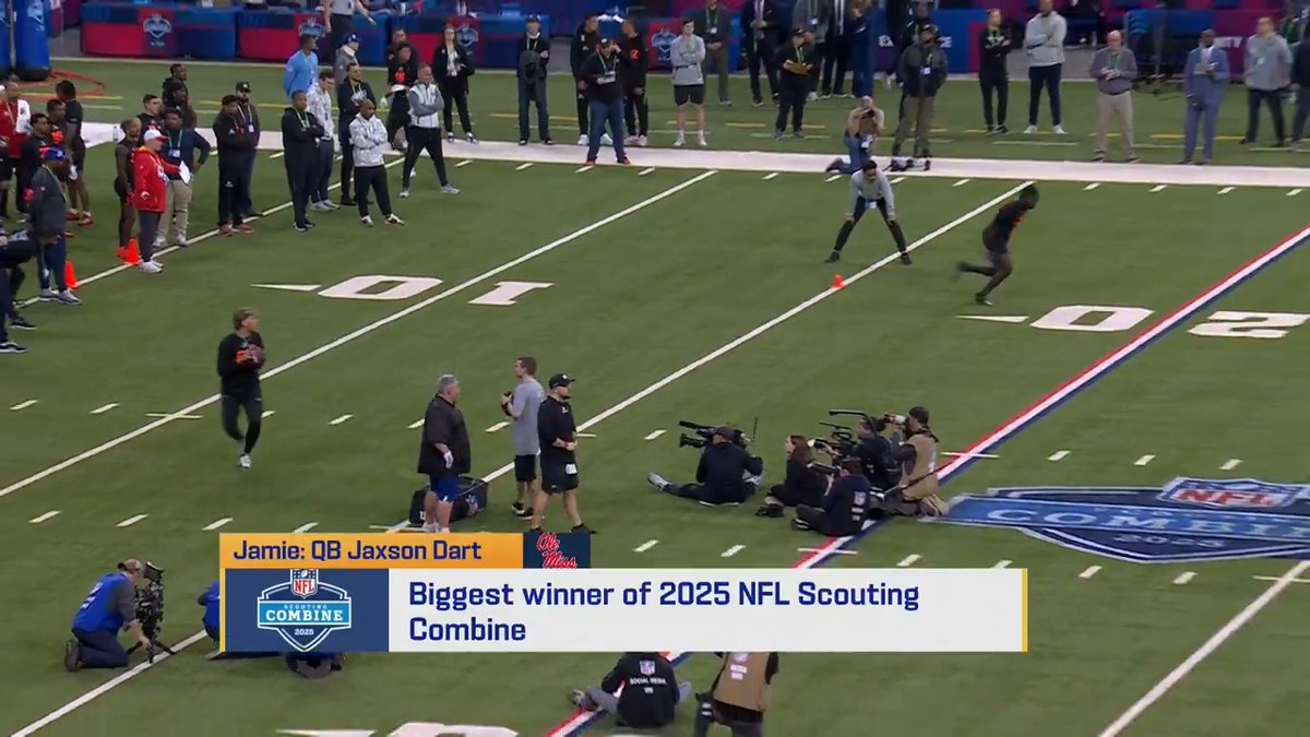 .Ole Miss Football QB Jaxson Dart was the big winner of the combine for Jamie Erdahl 🙌