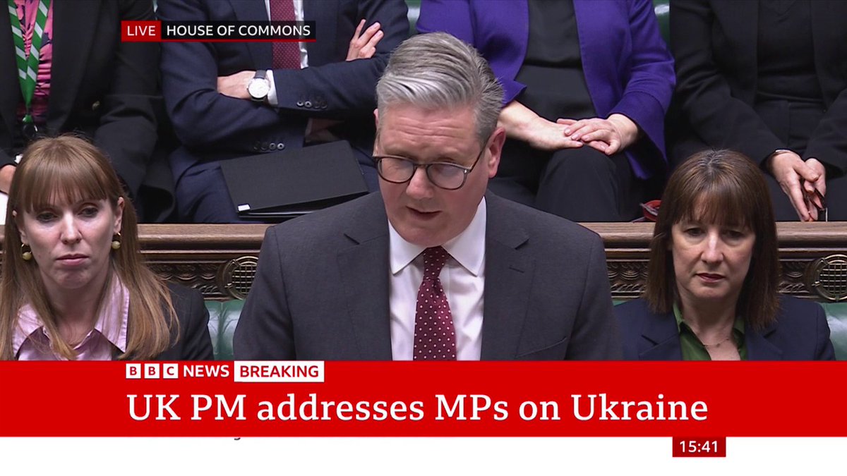 "A strong peace, a just peace, a lasting peace, that has now to be our goal," Keir Starmer says "We must now win the peace," the PM adds Follow live