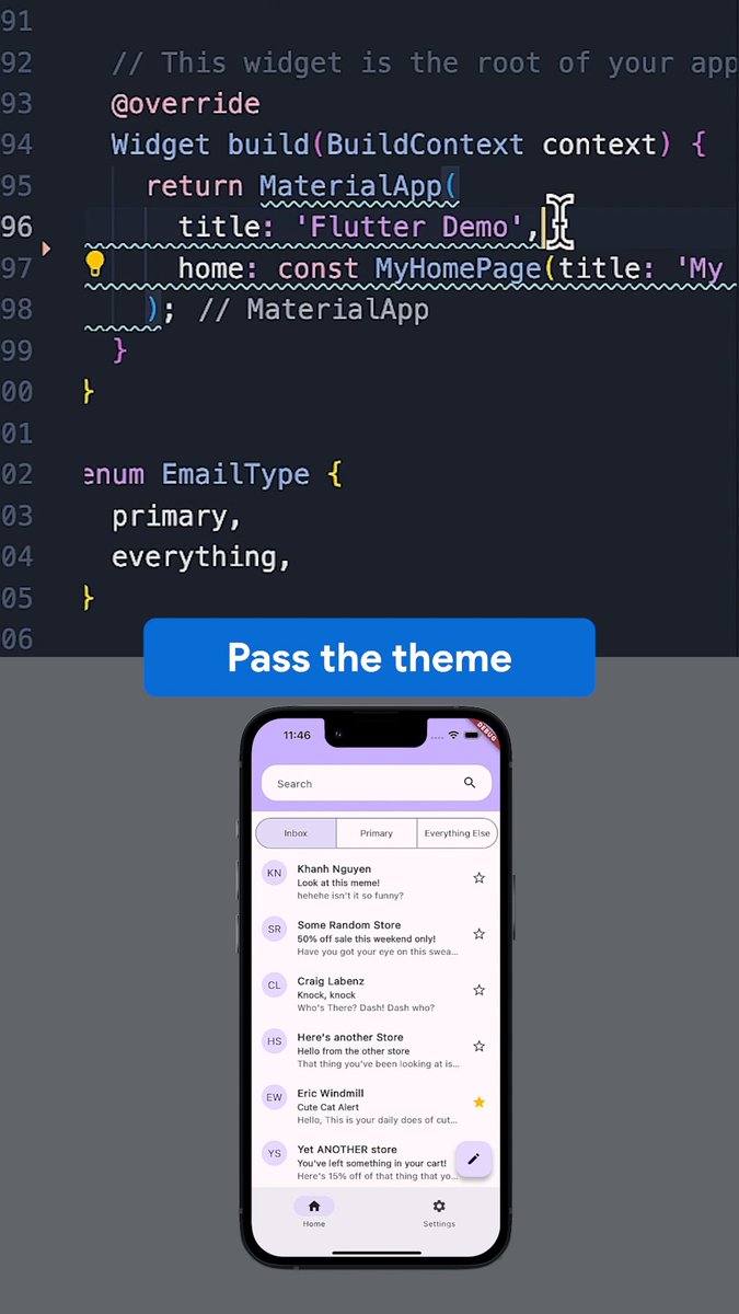 Learn how to use Themes to create a consistent look and feel across your Material App in Flutter. ⬇️