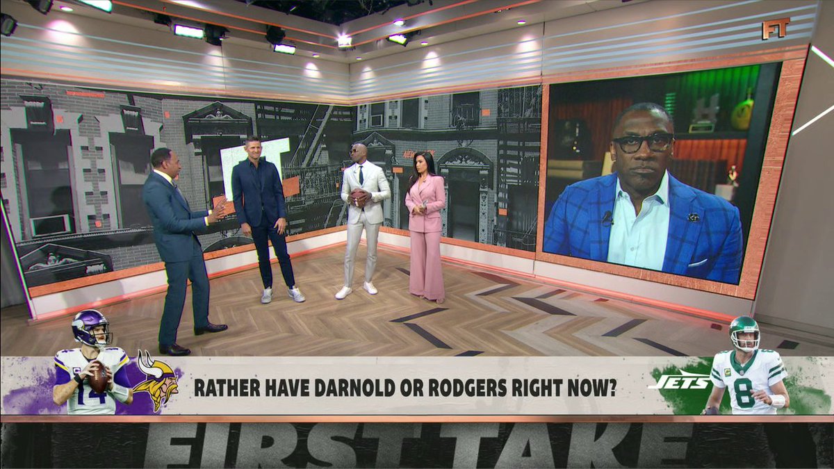 “That’s two minutes of my life I can’t get back.” Stephen A Smith and the crew weren’t feeling shannon sharpe choosing Aaron Rodgers over Sam Darnold 😅