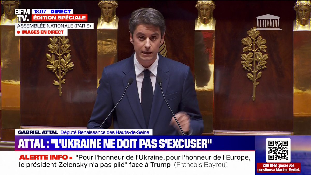 Gabriel Attal (Renaissance): "La diplomatie est en danger de mort"