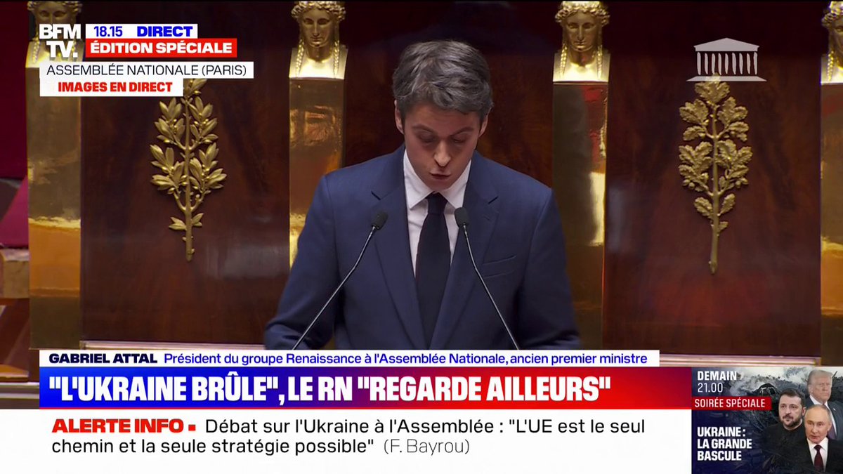 Gabriel Attal (Renaissance): "Utilisons ces près de 300 milliards d'euros d'avoirs russes pour aider l'Ukraine"