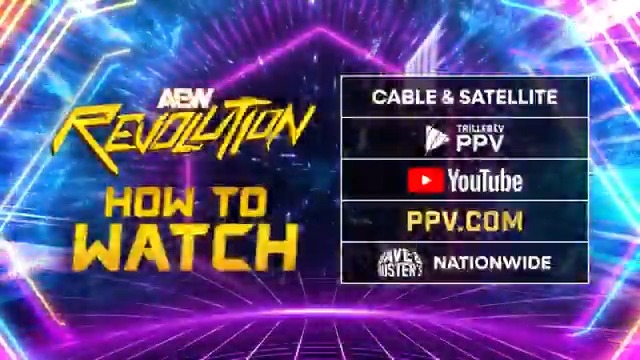 Watch #AEWRevolution LIVE on PPV THIS SUNDAY 8ET / 5PT 📺: Cable &amp; Satellite 💻: @FiteTV | YouTube | @PPV_com 🍺: Dave & Buster's