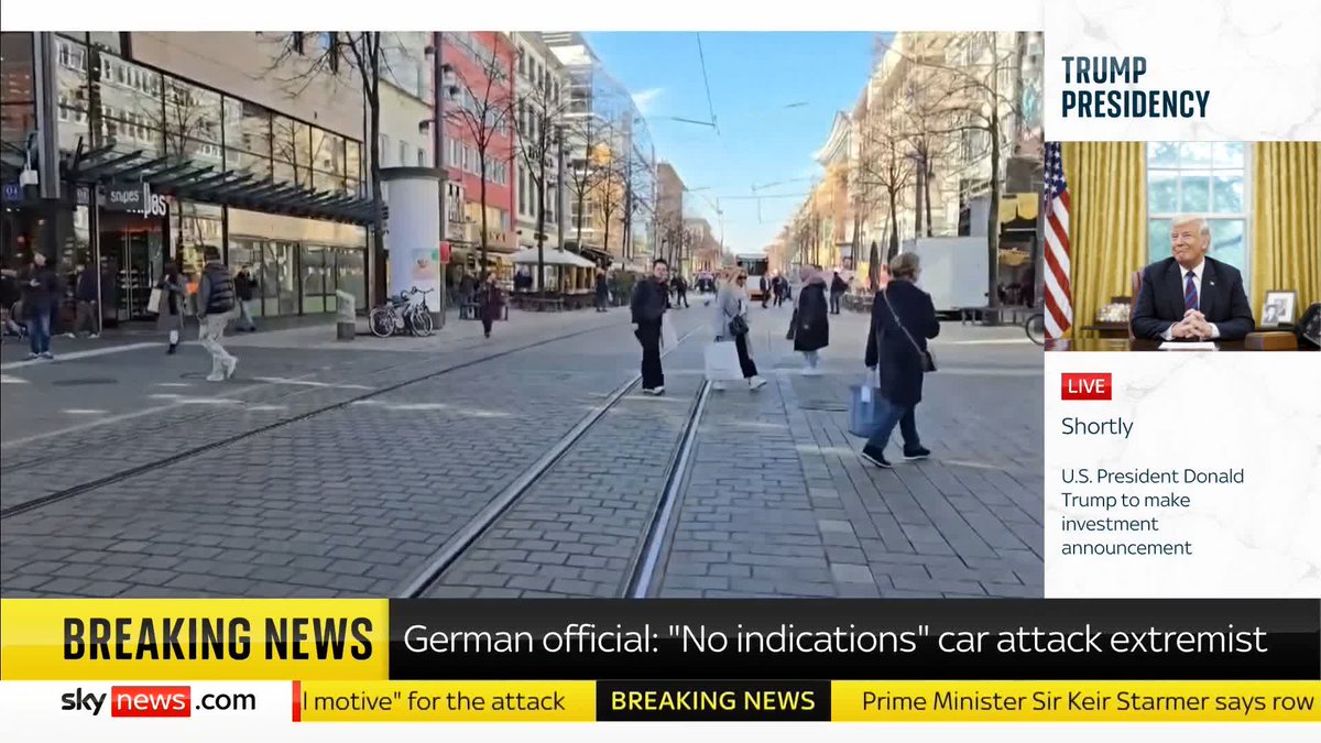 BREAKING: German officials say there are "no indications of extremist or a religious background" in regards to the motive of the car attack which left at least two people dead Full story ➡️ 📺 Sky 501, Virgin 602, Freeview 233 and YouTube