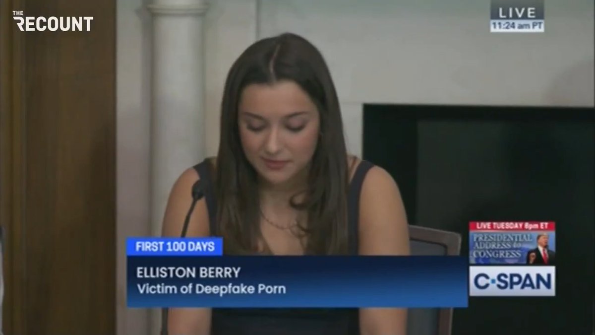 “I not only blame the classmate. … We need to hold Big Tech accountable.” — Elliston Berry, a victim of deepfake porn at 14, shares her experience at First Lady Melania Trump’s roundtable on deepfakes and revenge porn