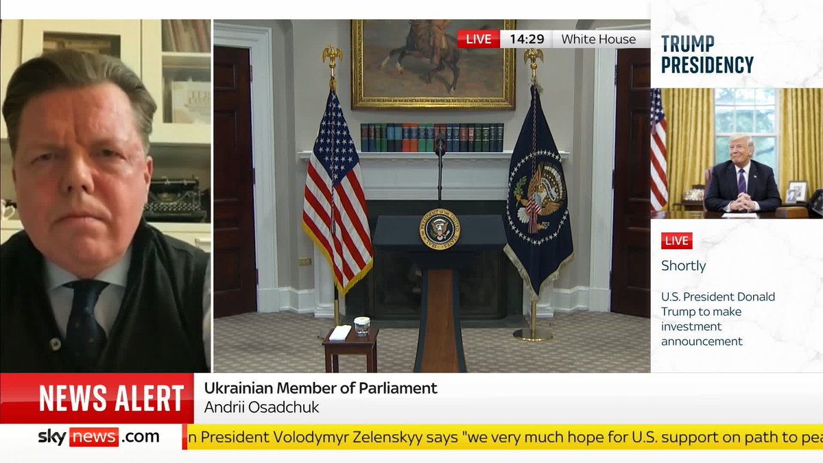 "He is doing exactly what Ukrainian people want." Andrii Osadchuk, Ukrainian opposition MP, tells Sophy Ridge Zelenskyy should remain president - and criticises the "dangerous rhetoric" being used by 'some in the US and Europe'. #PoliticsHub