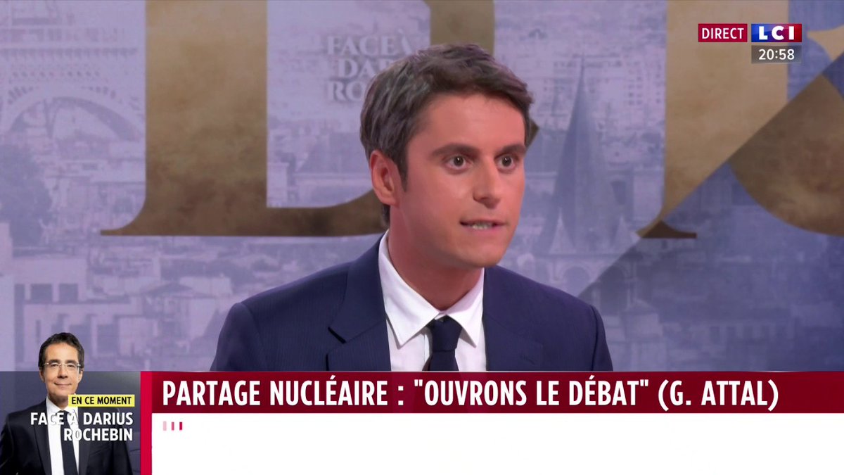 "Si les Russes arrêtent de se battre, il n'y a plus de guerre. Si l'Ukraine arrête de se battre, il n'y a plus d'Ukraine", explique Gabriel Attal ▶️ Face à Darius Rochebin