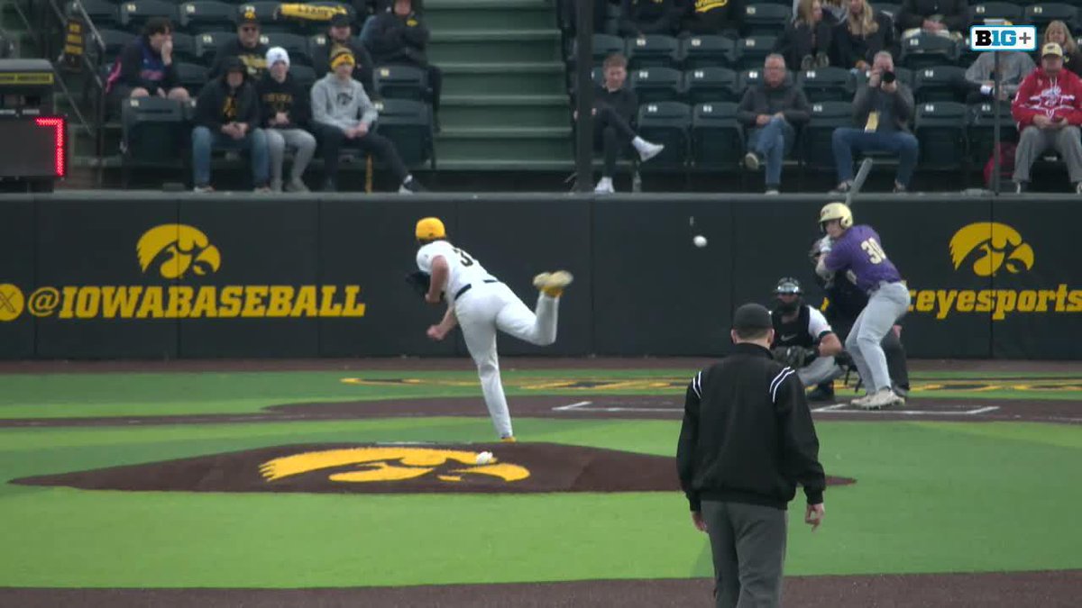 Bleeker's first start: 1.0 IP, 1 H, 2 Ks, 0 BB And one highlight reel play! #Hawkeyes