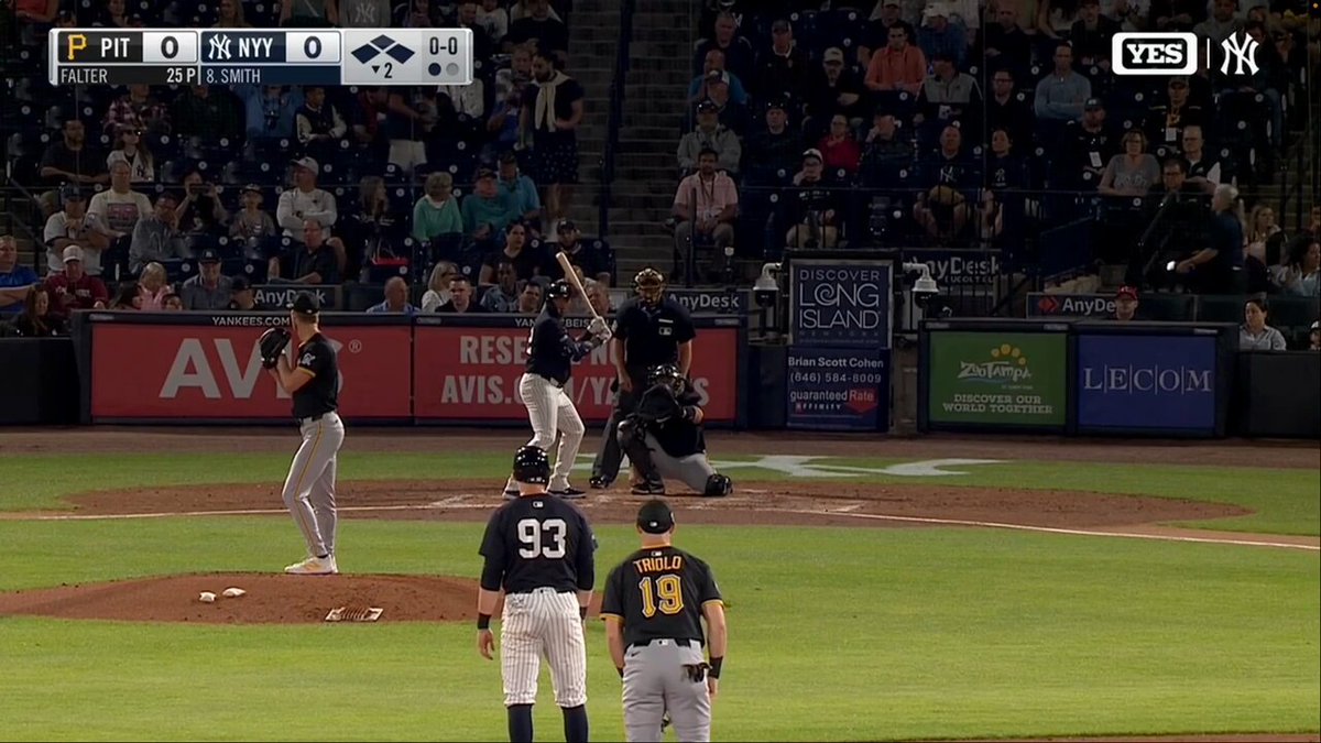 Broken-bat single drives in two for Dom Smith!