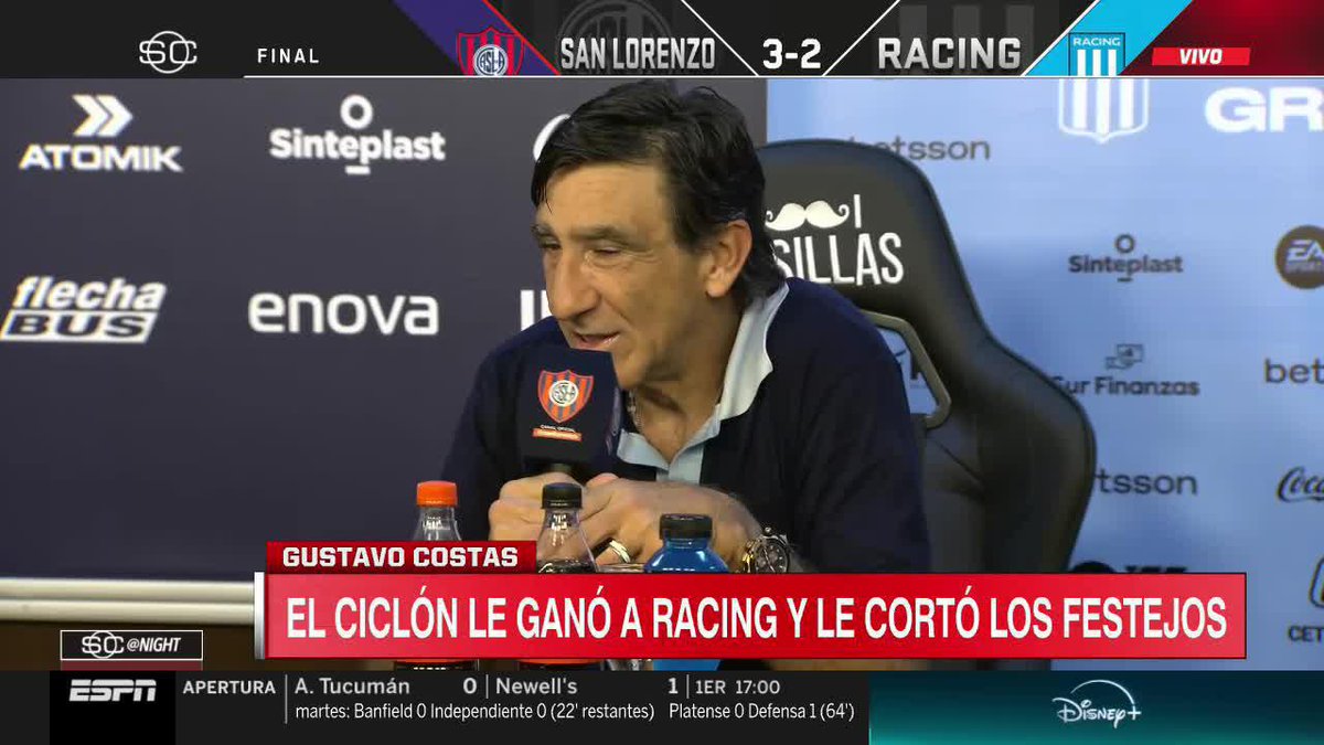 "TENGO UNA CALENTURA BÁRBARA." Gustavo Costas analizó la derrota ante San Lorenzo. 📺 #SportsCenter | #DisneyPlus