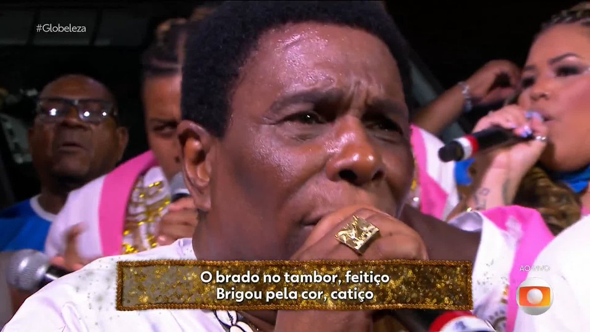 "O brado do tambor, feitiço. Brigou pela cor, catiço Coragem na fala sem temer a queda O dedo na cara quem for contra a reza Da casa de Ogum, Xangô me guia Dobram atabaques no quilombo Beija-Flor!!!!" #Globeleza