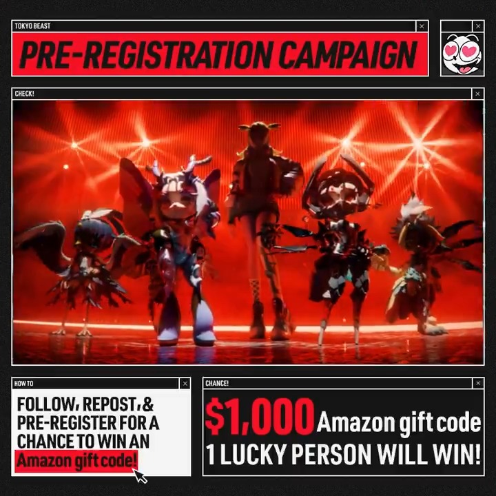 Experience the thrill of winning big in the new game "TOKYO BEAST." Pre-register now. ━━━━━━━━━━━━━━━━━ Win $1000 Amazon gift code by lottery. ✔ How to join 1. Follow & Repost 2. Pre-register here: Ends: 3/9, 7:59 PM PST. #TOKYOBEAST