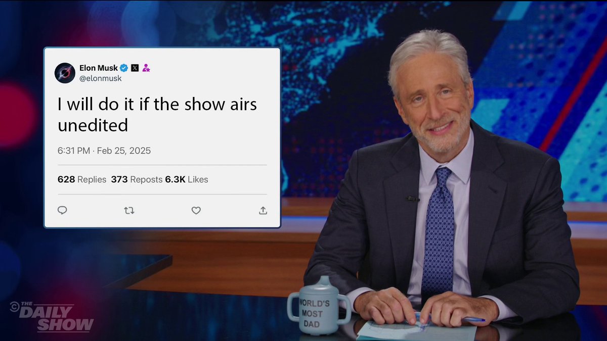 An interview with Elon Musk? Jon Stewart would be delighted!