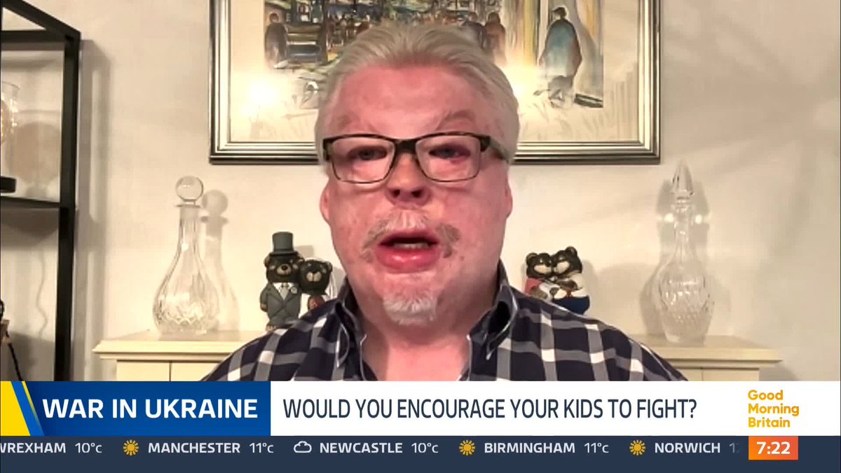 'We don't have the numbers for us to be solidly involved in prosecuting a war.' SimonWestonCBE says there's 'an awful lot that needs to be cleared up' as he discusses his concerns if his children were forced to go to war.