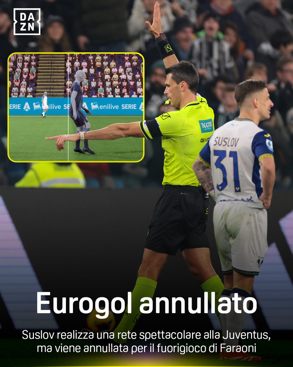 ̶E̶u̶r̶o̶g̶o̶l̶ ̶d̶i̶ ̶S̶u̶s̶l̶o̶v̶ ⚽❌ Il fuorigioco di Faraoni cancella una rete spaziale ☄️😱 #JuveVerona #SerieAEnilive #DAZN
