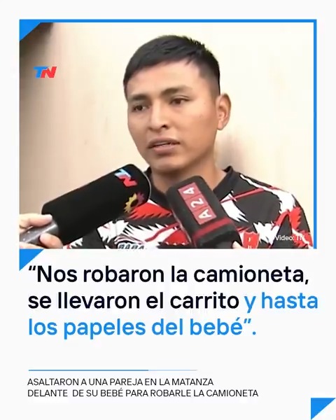 Habló el padre de la familia a la que asaltaron en Aldo Bonzi delante de su bebé para robarle el auto: "Nos robaron la camioneta, se llevaron el carrito y hasta los papeles del bebé".