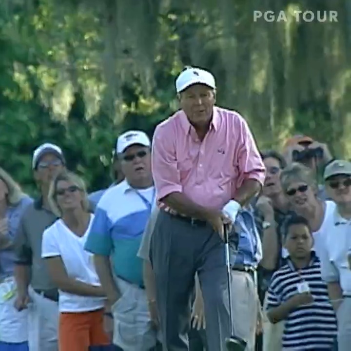 74 years old. Driver off the deck. Arnold Palmer always knew how to entertain. #TOURVault