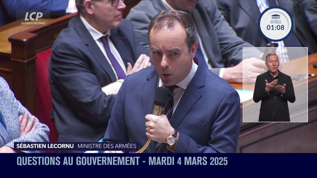 Défense : "Il n'y aurait rien de pire que de remettre beaucoup d'argent public sur la table pour se préparer à gagner la guerre d'hier", déclare Sébastien Lecornu. #DirectAN #QAG
